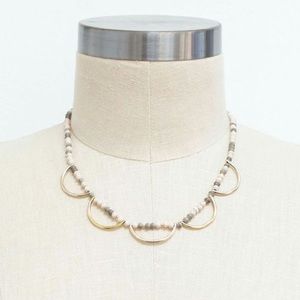 31 bits “Half Moon Brim”- cream, grey, and brass